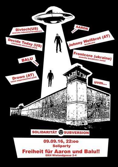 Freiheit für Aaron und Balu Soliparty @ EKH, Vienna